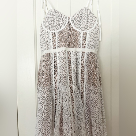 NWT Self-Portrait Lace Panel Midi Dress - Picture 5 of 16